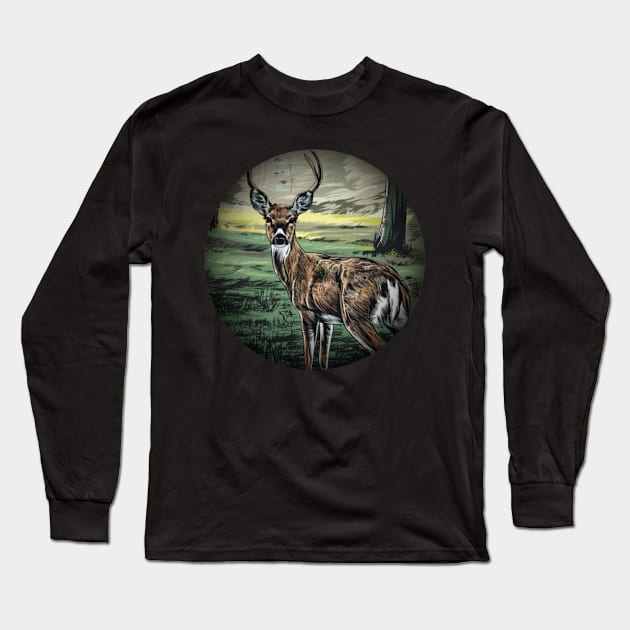 White-Tailed Deer Long Sleeve T-Shirt by Wild Catch